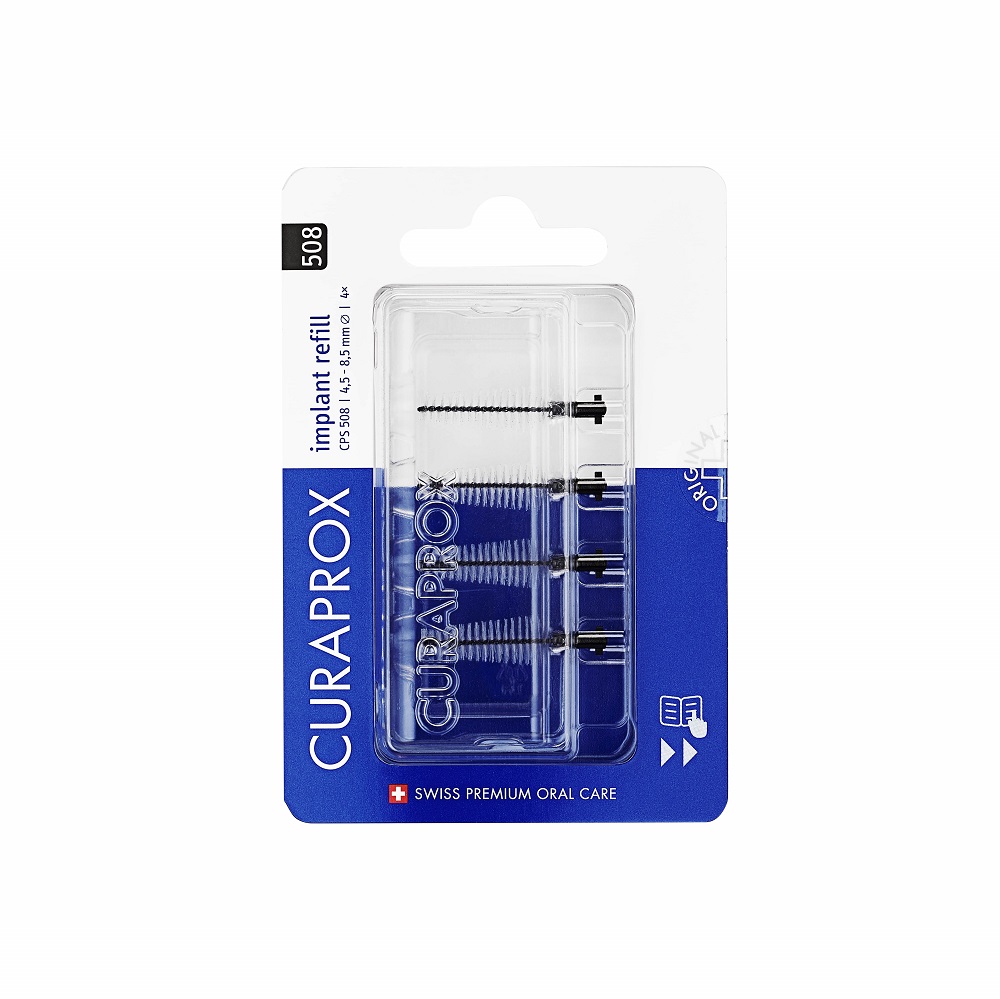 Curaprox CPS 508 implantaat zwart, 4 stuks navulling