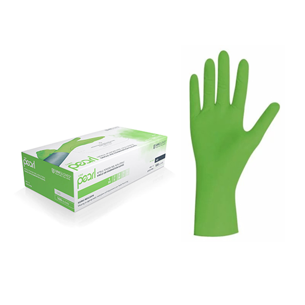 Unigloves Green Pearl Nitril Handschoenen Maat XS, 100 stuks