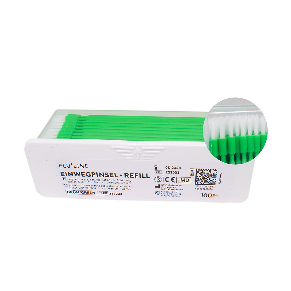 PLULINE Wegwerppenselen met handvat navulling groen, 100 stuks
