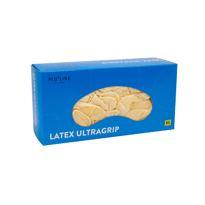 PLULINE Latex Ultragrip handschoenen poedervrij Gr.XS, 100 stuks