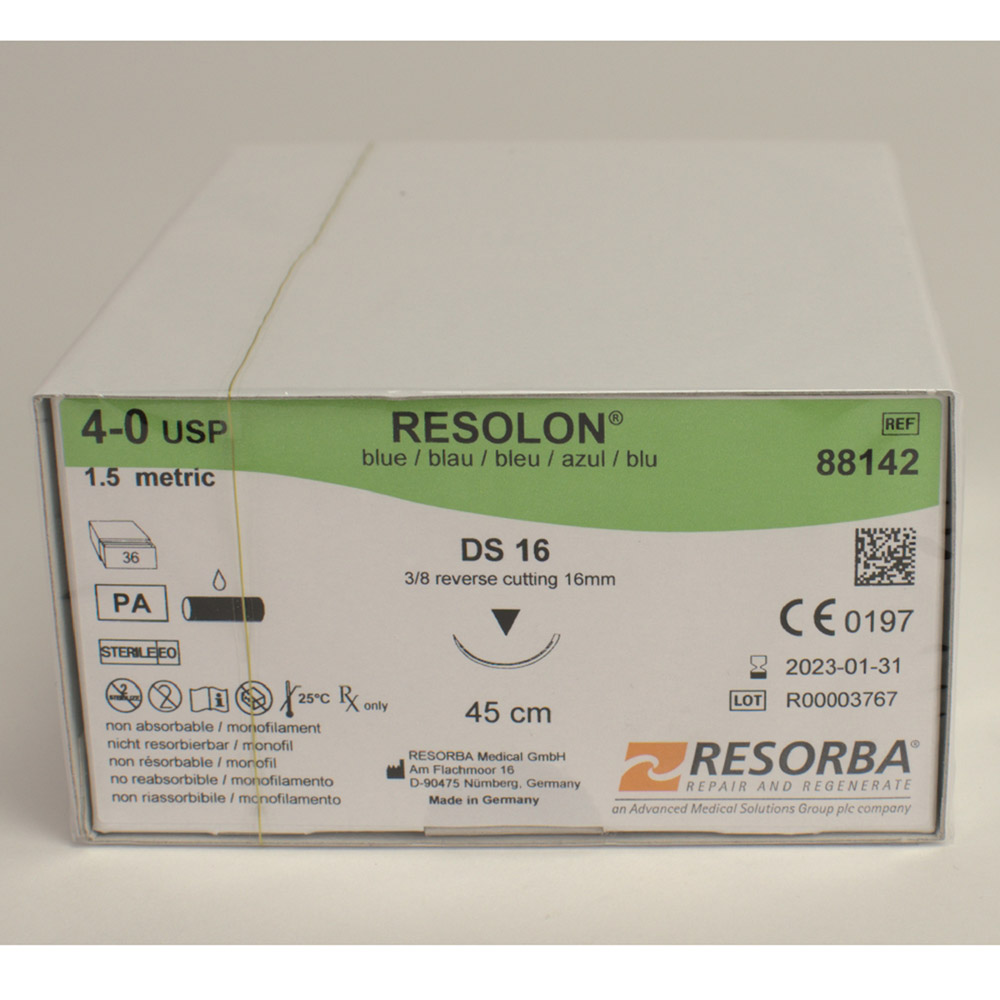Resolon Monofil blauw 4/0 DS16, 36 stuks