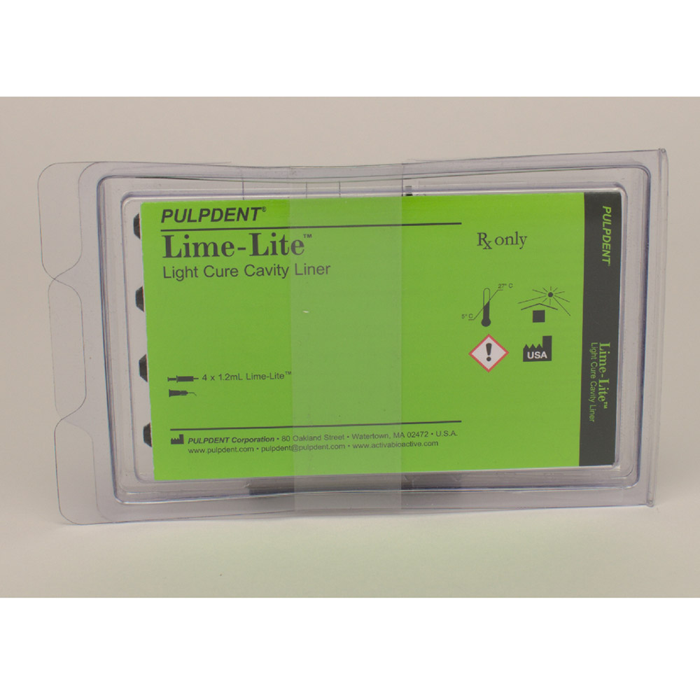 Lime Lite Light Cure Cavity Liner 4x1,2ml Spritze, 20 Tips Kit