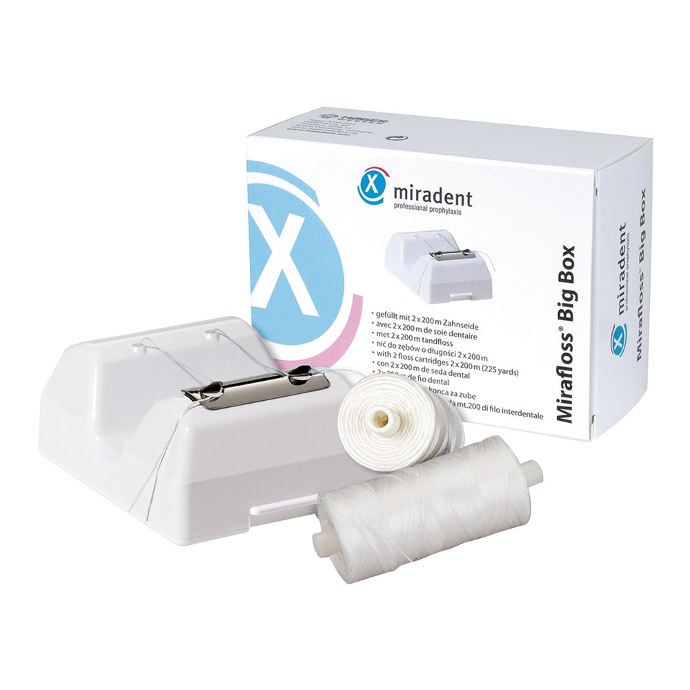 miradent Mirafloss Big-Box Spender 2x200m Zahnseide Pa