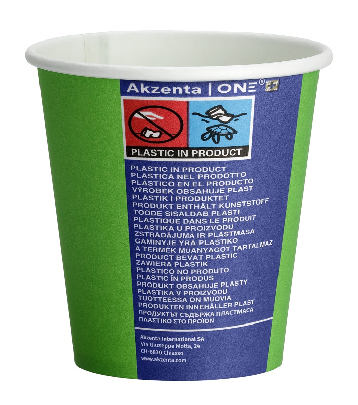 Akzenta ONE papieren bekers frisgroen 20x50 stuks