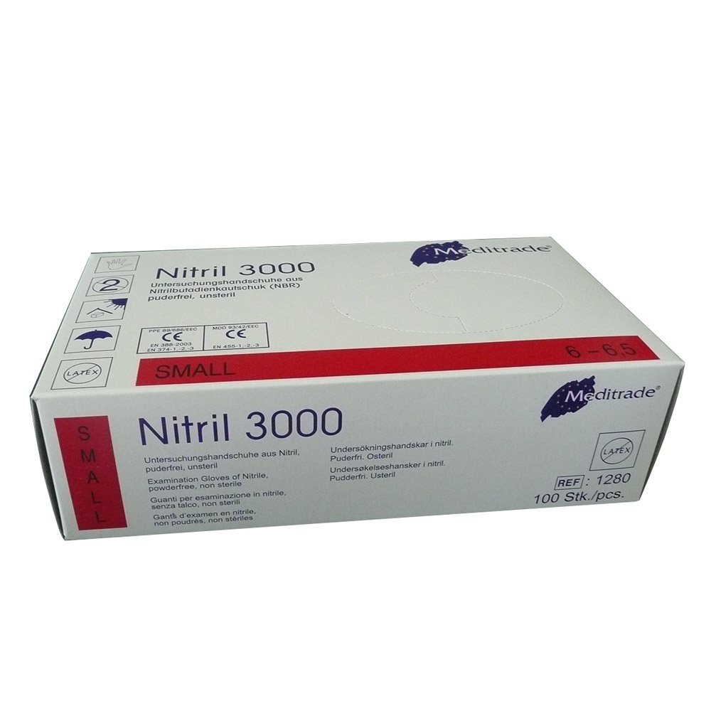 Nitril handschoenen poedervrij, XS. 100St.