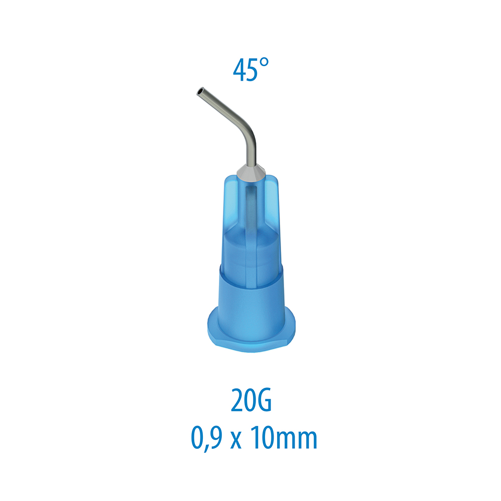 PLULINE Toepassingsnaalden Etch 20G 0,9 x 10 mm 45° blauw, 100 stuks