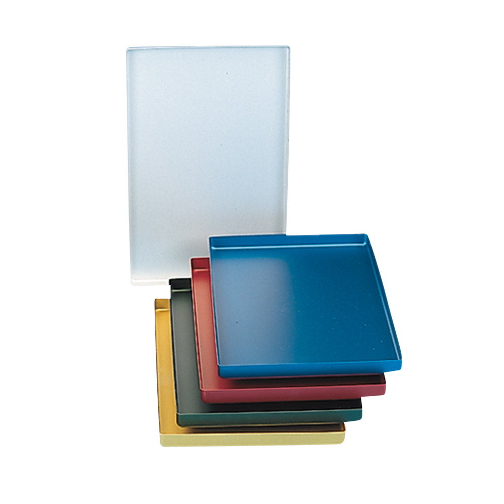 Tray bodem aluminium ongeperforeerd 28 x 18 cm blauw, P.st.