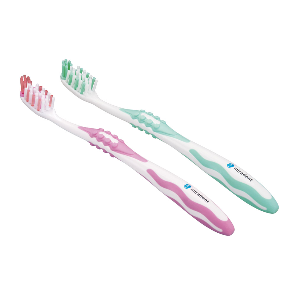 Carebrush Tandenborstel wit/pink, stuk