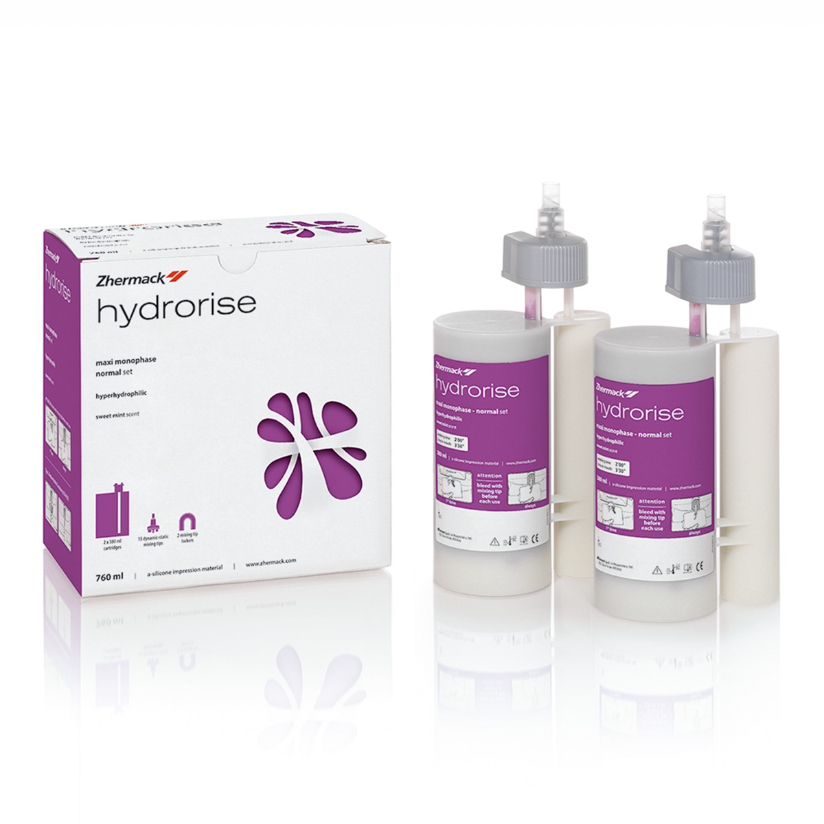 Hydrorise Maxi Mono Normal Set, 2 x 380 ml cartridge + 15 Dynamic mengtips