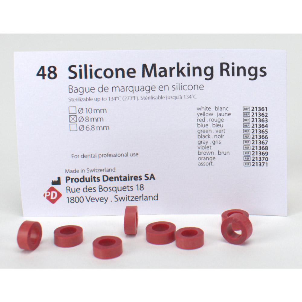 Siliconen ringen 8,0 mm rood, 48 stuks