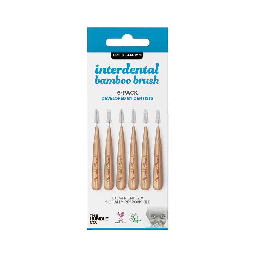 Humble ID Borstel Bamboe 3-0,6 mm blauw, 6 stuks