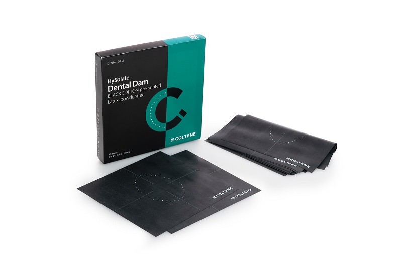 HySolate Latex Dental Dam Black stark 152 x 152 mm bedruckt, 36 stuks