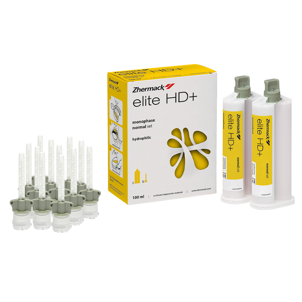 Elite HD+ Monofase normaal uithardend, 2 x 50 ml cartridge, 12 mengtips