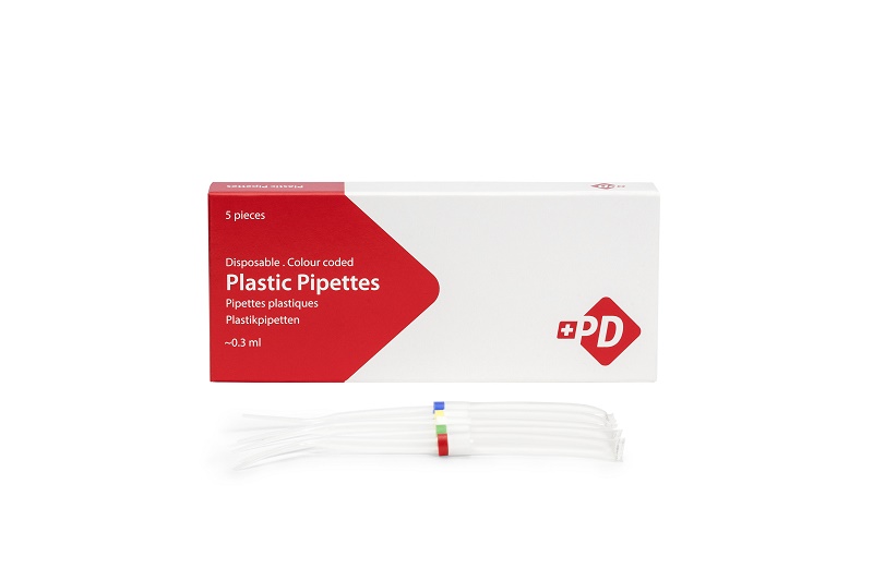 Plastic pipetten gesorteerd