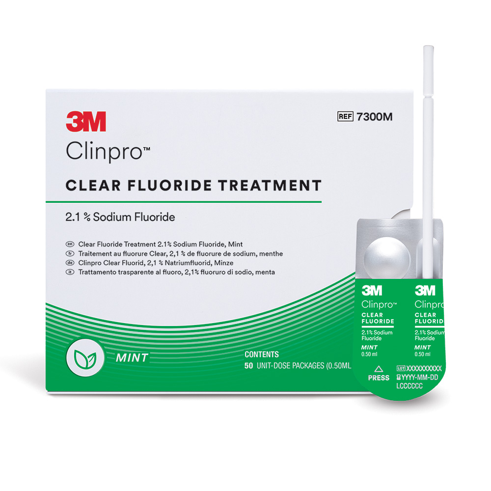Clinpro Clear Fluoride Munt L-Pop, verpakking van 100 x 0,5 ml