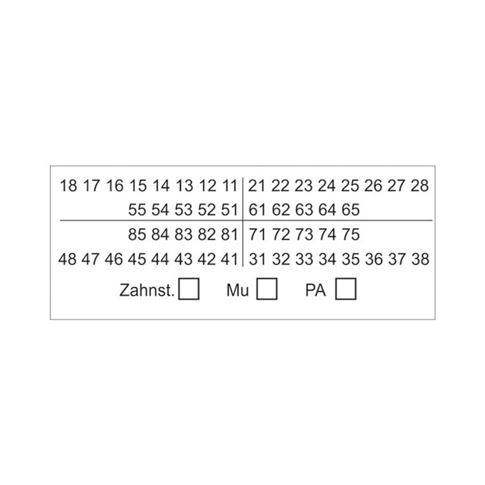 Tandenschema Bevinding 01 84000057, verpakking