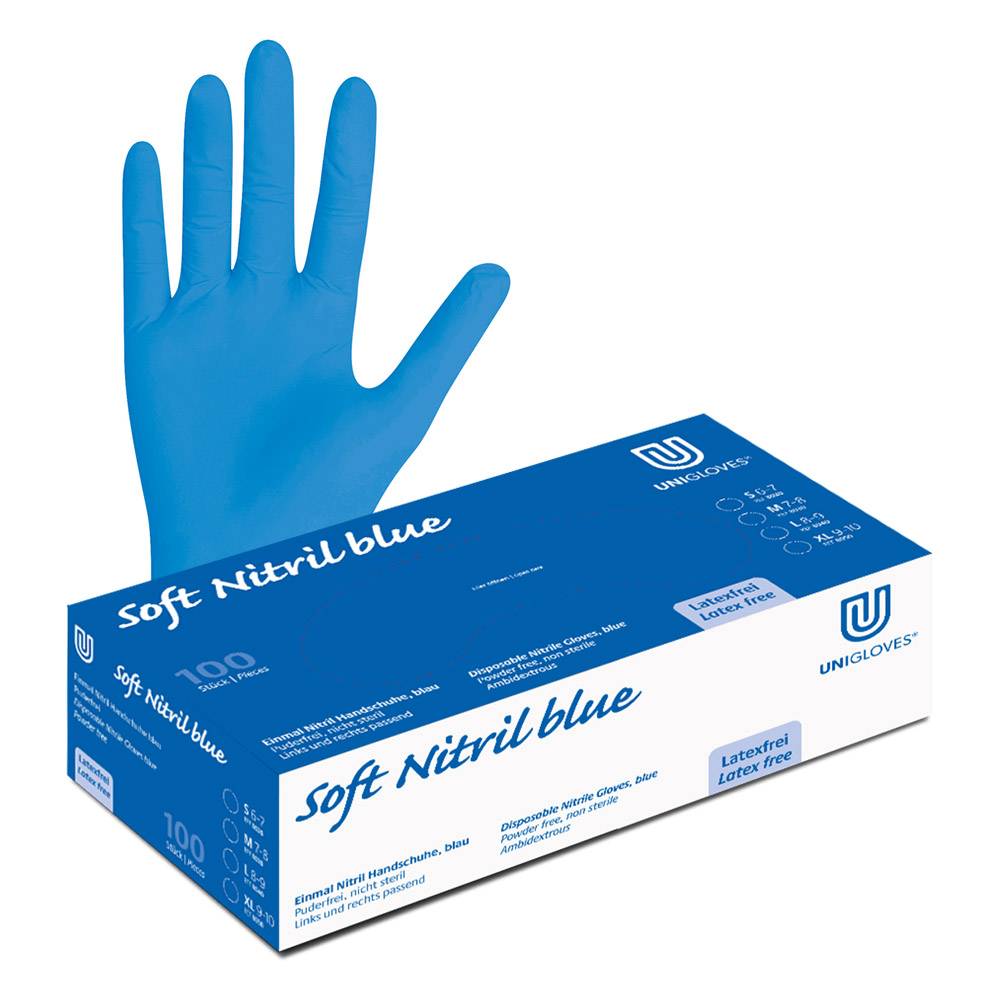 Eco Blue Nitril Handschoenen poedervrij XL, 100 stuks