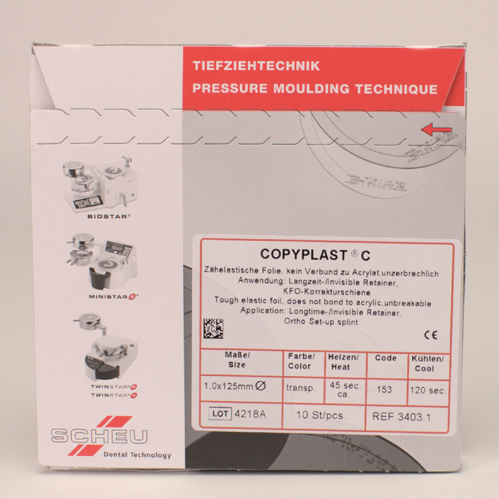 Copyplast dieptrekfolie C 125 x 1,0 mm, 10 stuks