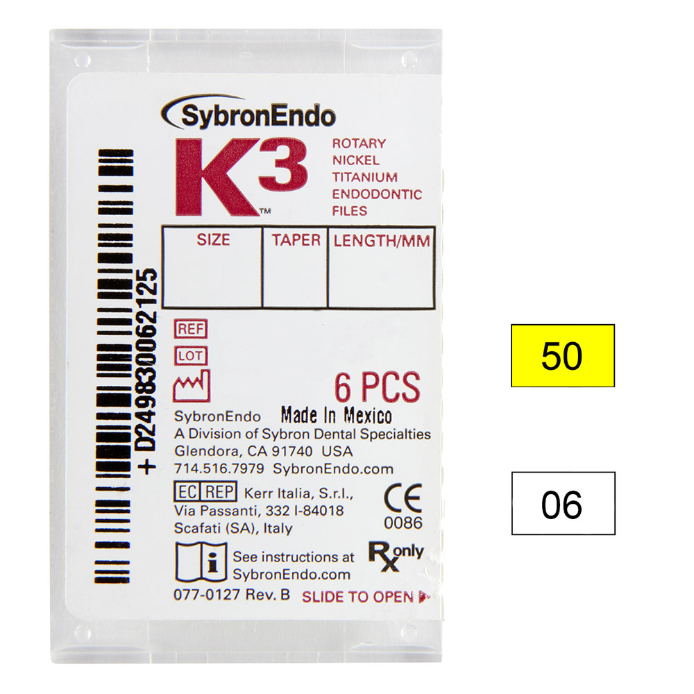 K3 NiTi-bestanden .06 Gr.50 25 mm, 6 stuks