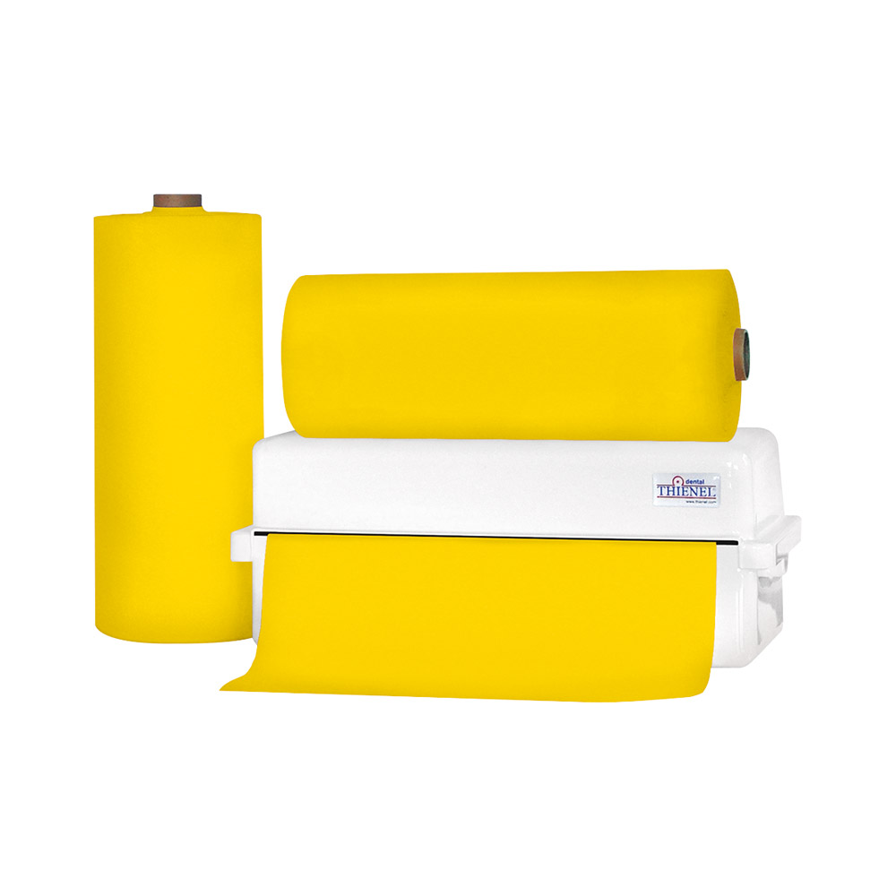 Patiëntencape 3 Standaard 54 x 60 cm geel, 80 stuks Rol