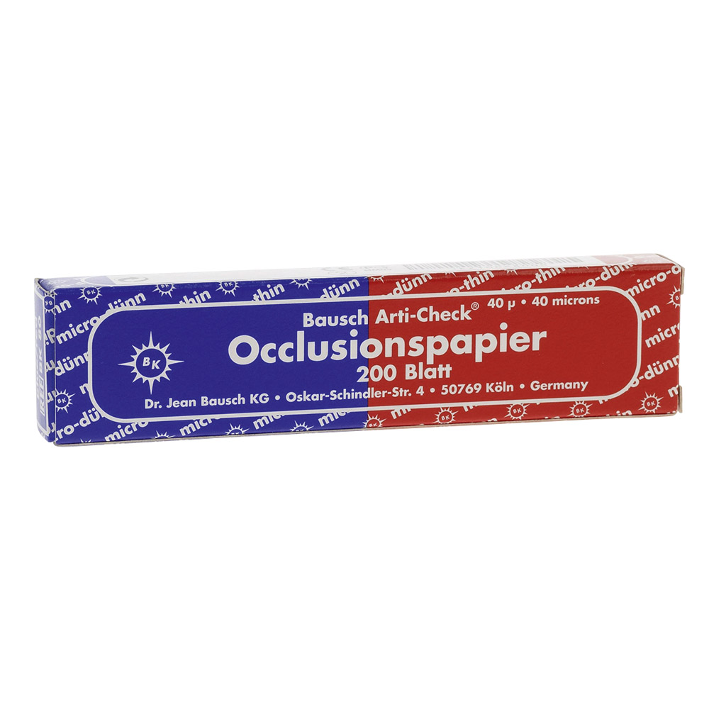 Occlusionspapier blauw/rood BK 80, 200 strips boekje