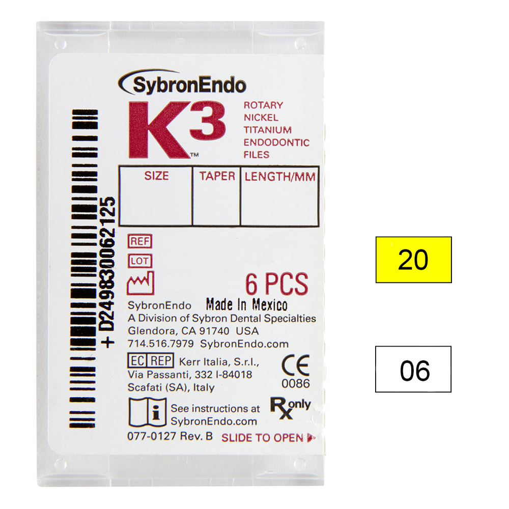 K3 NiTi-bestanden .06 Gr.20 21 mm, 6 stuks