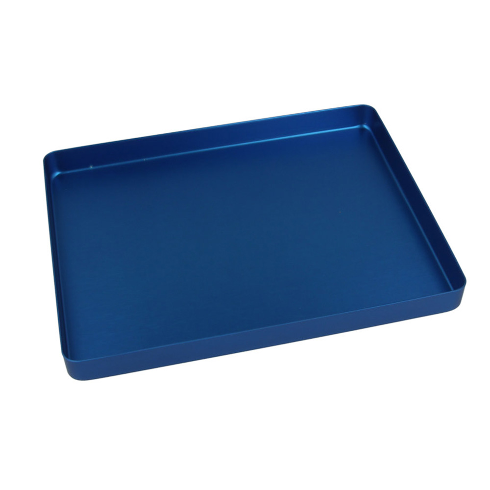 Tray aluminium bodem ongeperforeerd mini 18 x 14 cm blauw, stuk
