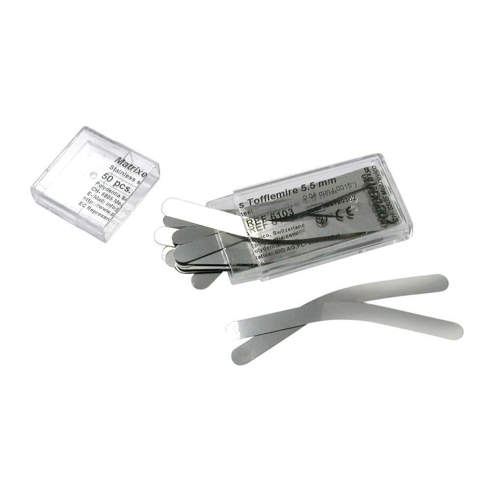 Tofflemire Matrizen 0,025 x 5,5 mm loodvrij, 50 stuk