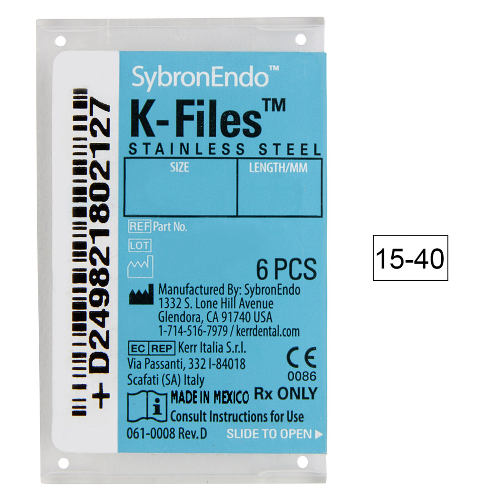 K-Feilen 15-40 30 mm, 6 stuks gesorteerd