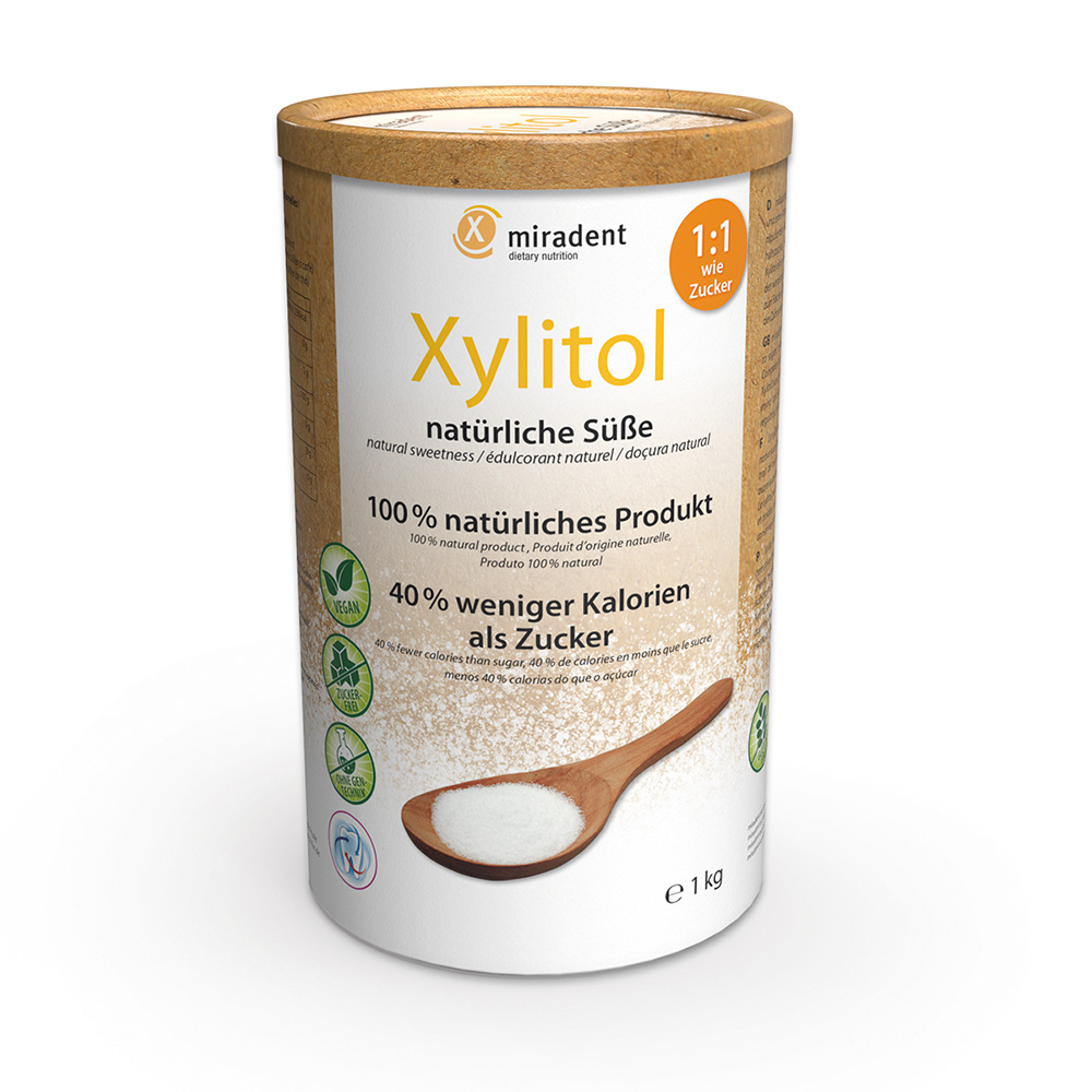 miradent Xylitol Poeder, 1000 g Bus
