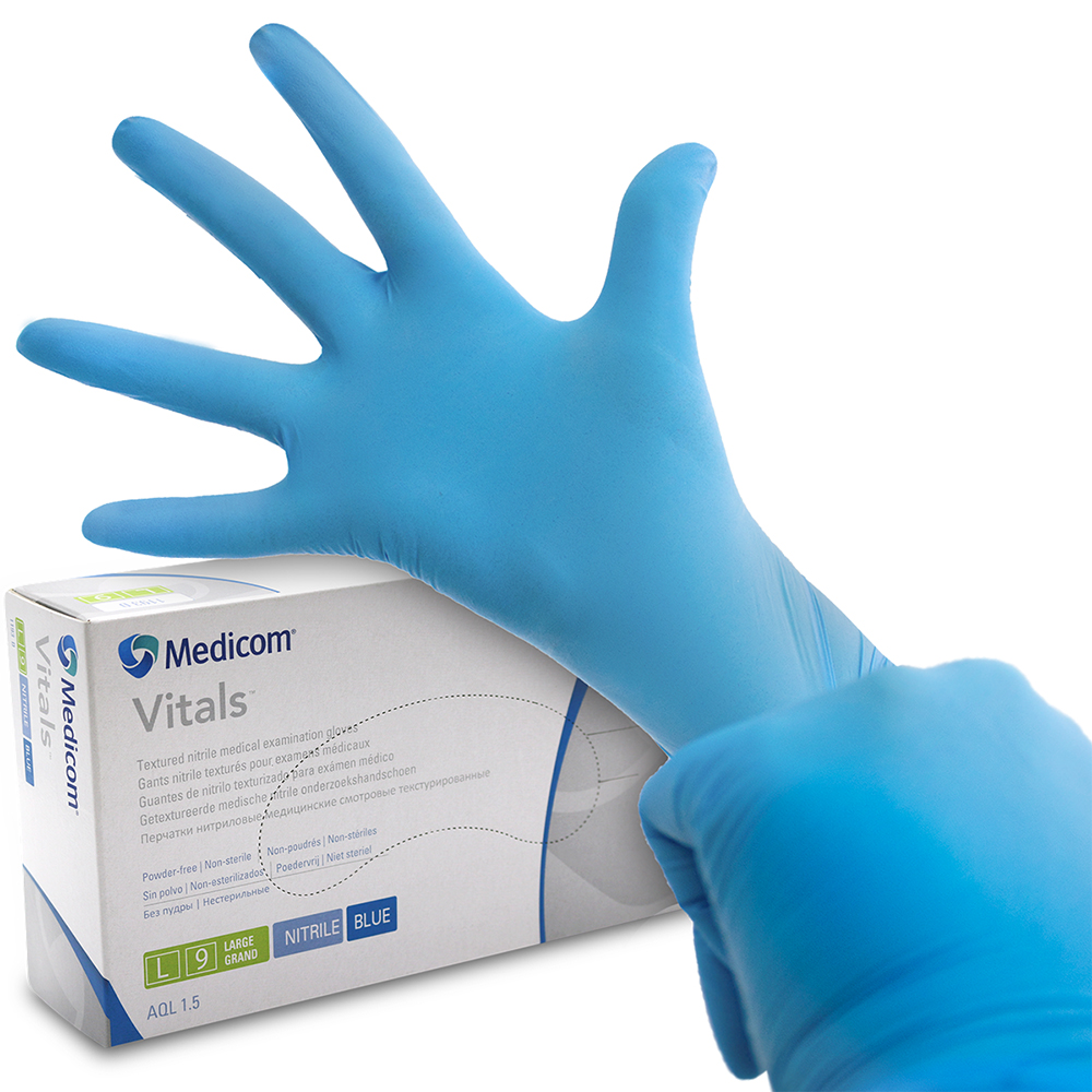 SafeTouch Advanced Vitals Nitril Handschoenen poedervrij blauw Maat S, 100 stuks