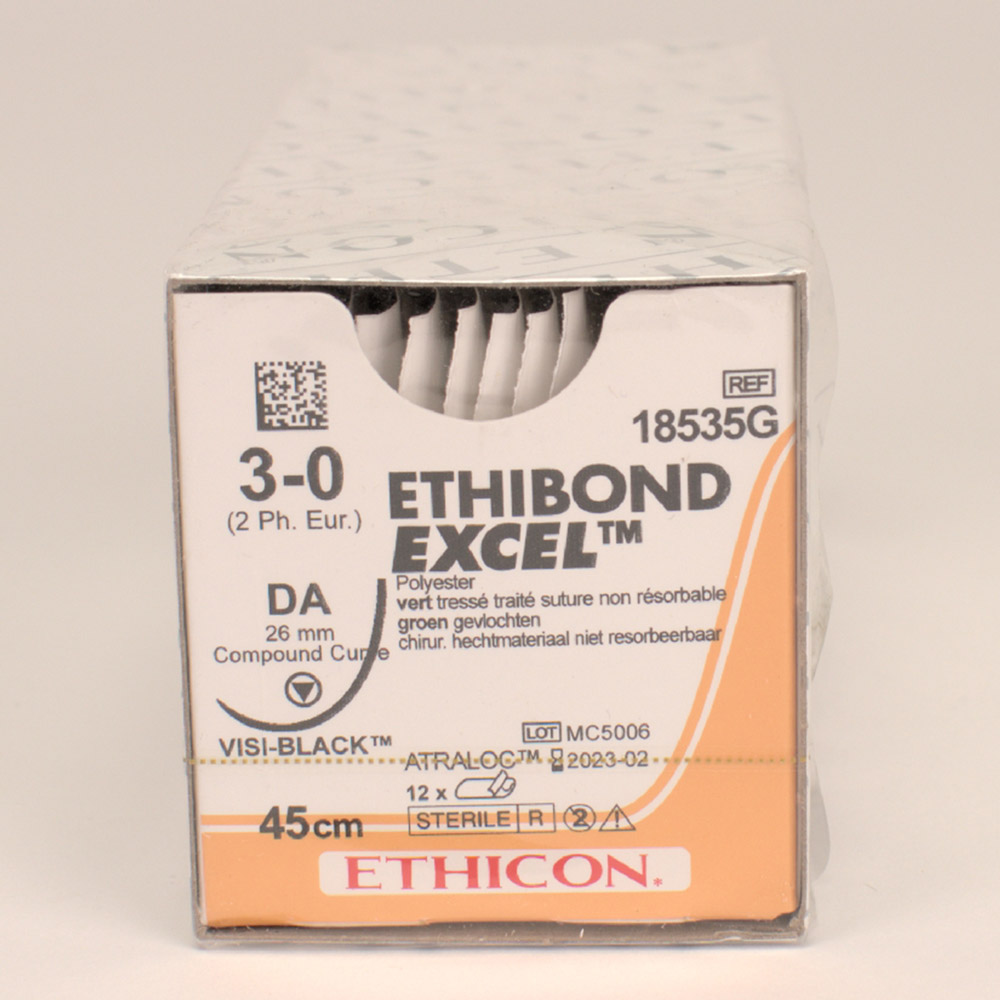 Ethibond Excel groen 3-0/2 DAVB 1x45, 12 stuks