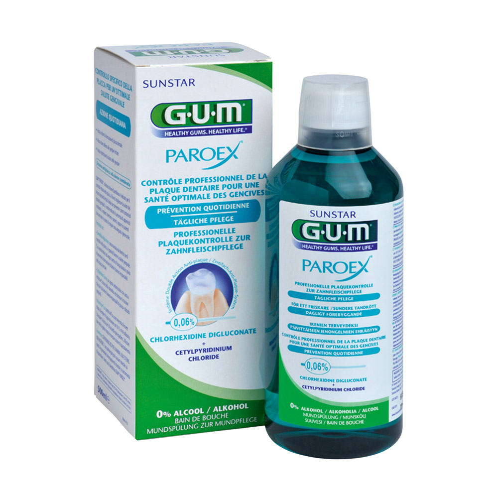 GUM Paroex Mondspoeling 0,06 % zonder Alkohol, 500 ml Flacon