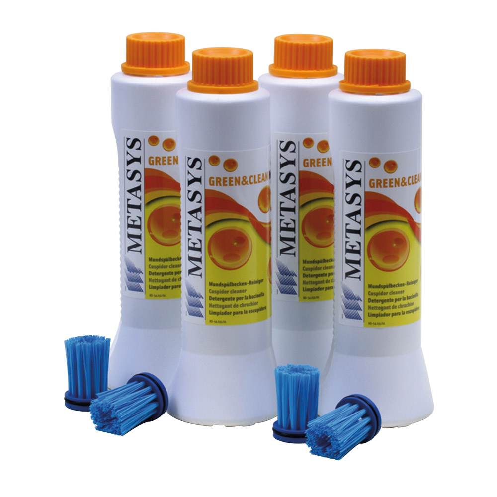Green&Clean MB, 4 borstels + 4 x 500 ml navulzakken