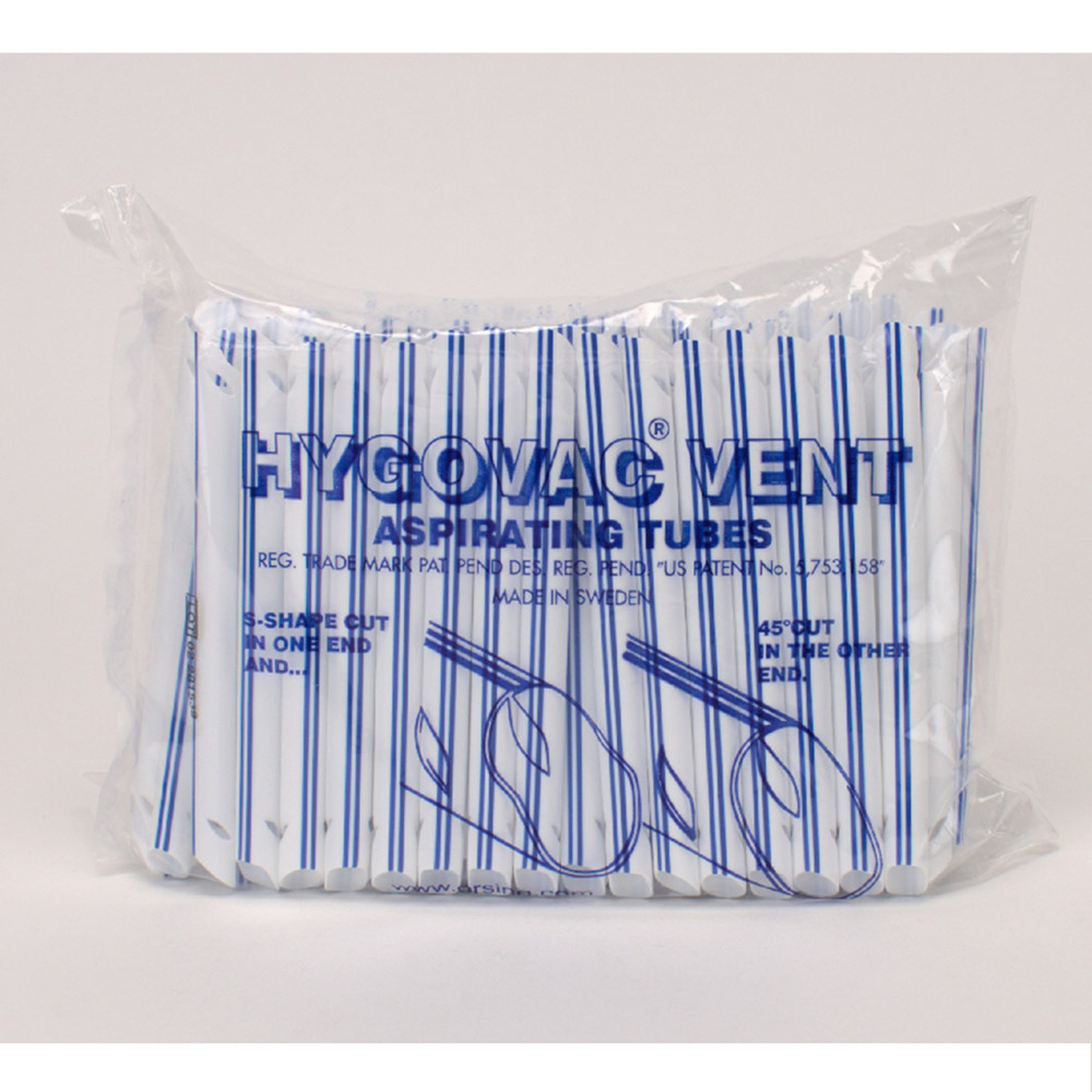 Hygovac Vent afzuigcanule wit/blauw, 100 stuks