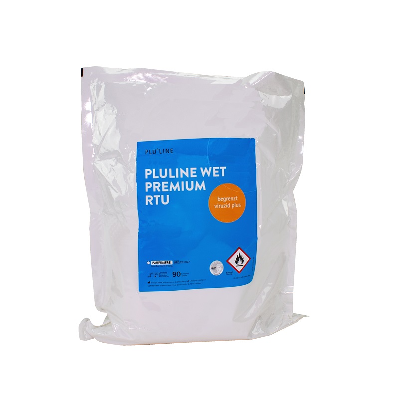 PLULINE Wet Premium RTU desinfectiedoekjes, 90 vellen