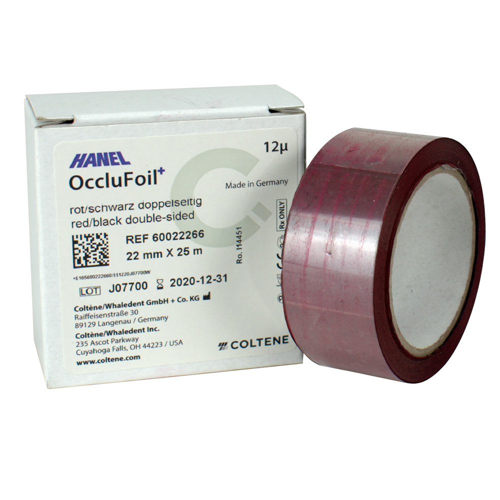 Hanel Folie 12 µ PET dubbelzijdig 22 mm schw/rood 25m