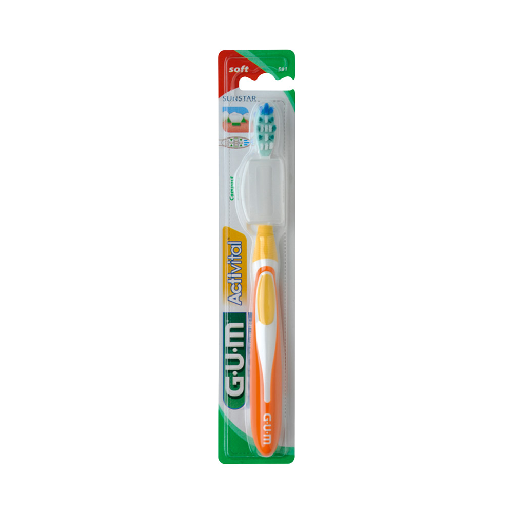 GUM Actival tandenborstel zacht, 12 stuks