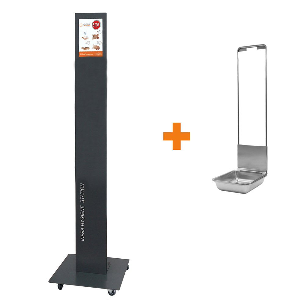 Infra hygiënestation op wielen, zonder dispenser, stuk