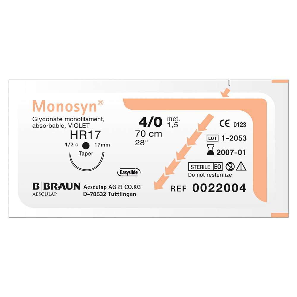 Monosyn ongekleurd 4/0 DS16 70 cm, 36 stuks