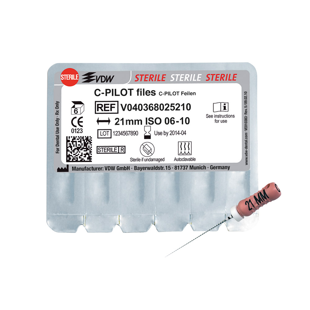 C-Pilot Vijlen steriel 008 21 mm, 6 stuks