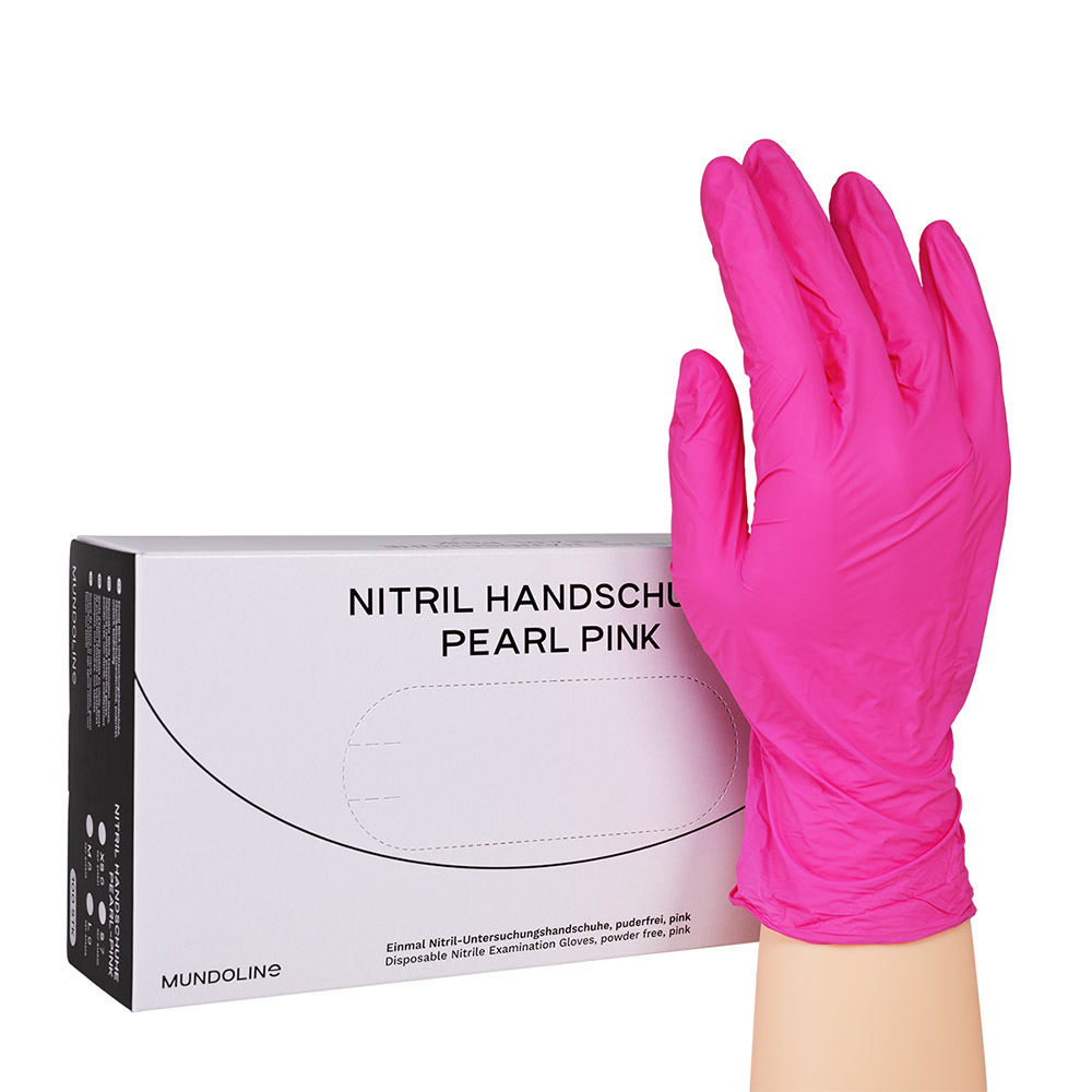 Mundoline Nitrilhandschoenen Pearl Pink Gr. S, 100 St.