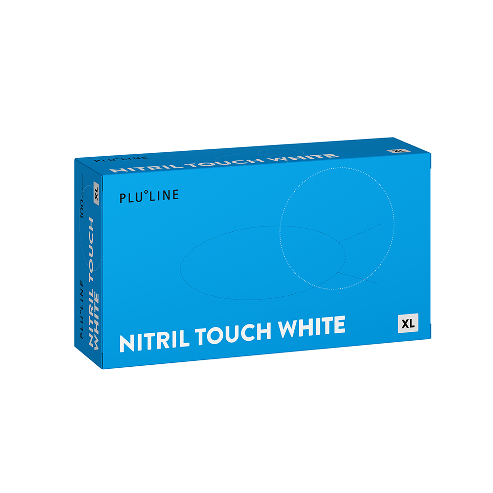 PLULINE Nitril Touch Handschoenen wit Maat XL, 100 stuks