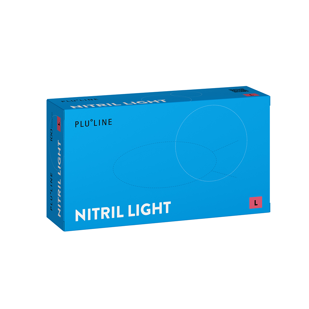 PLULINE Nitril Light handschoenen wit L, 100 stuks