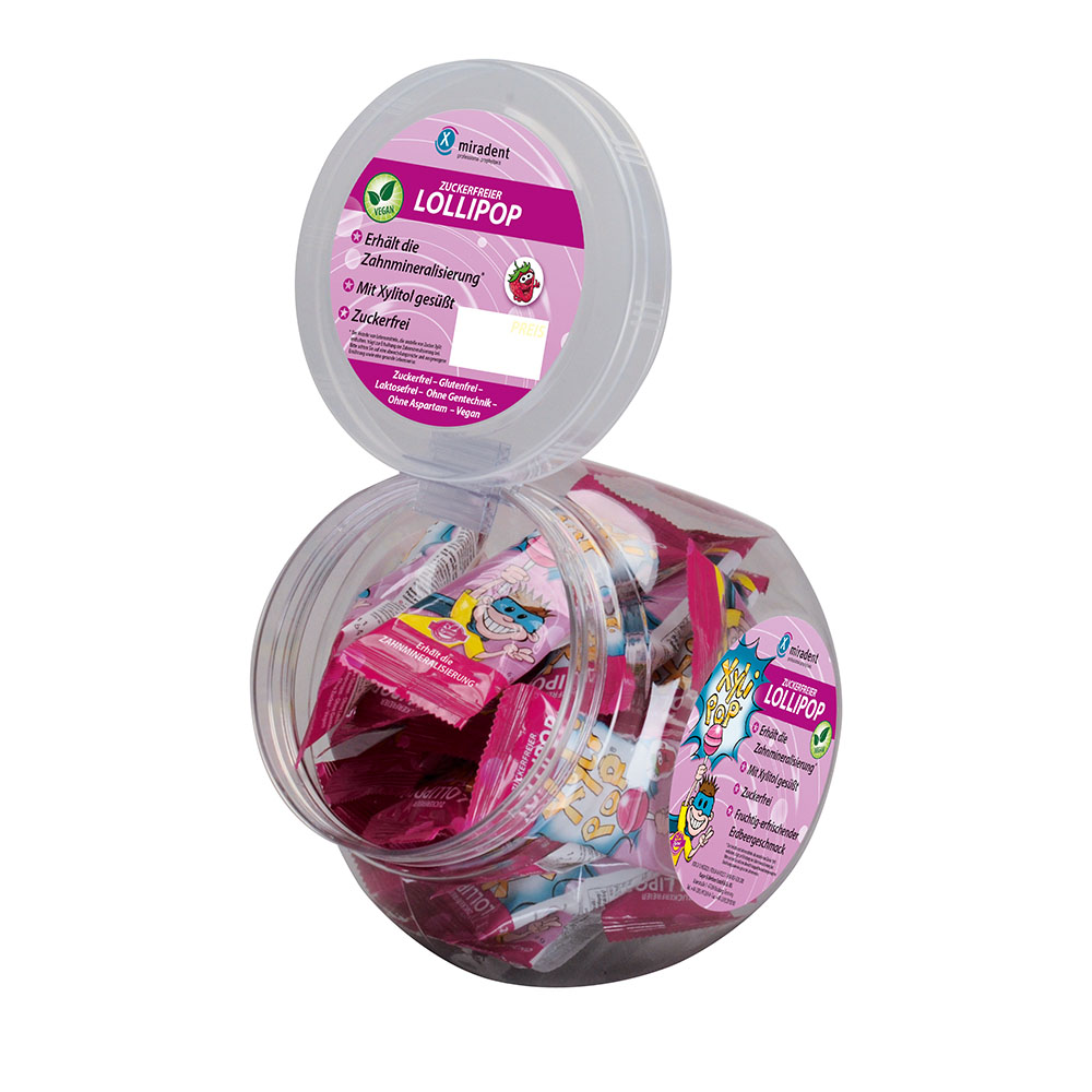 miradent XyliPOP Lolli Erdbeer.Pa25
