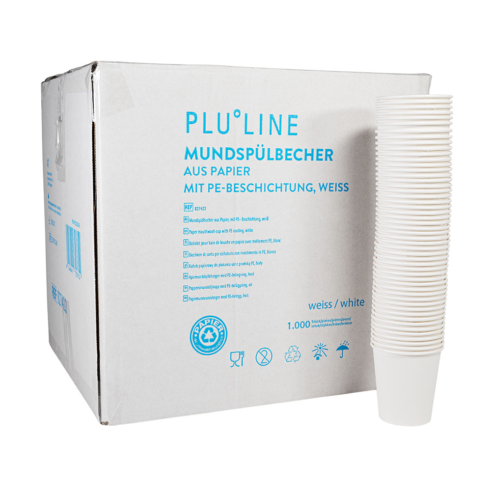 PLULINE mondspoelbekers van papier, 1000 stuks