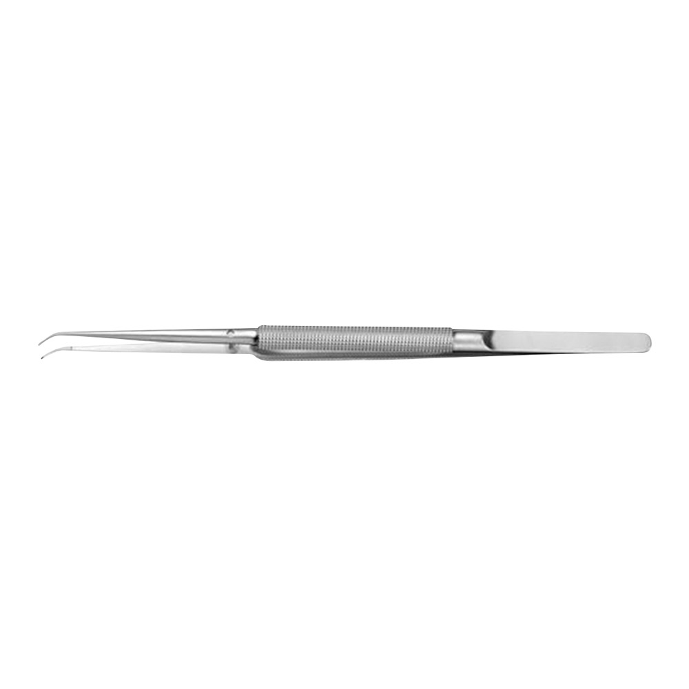 Micro pincet 0,8 gebogen met ronde handgreep St
