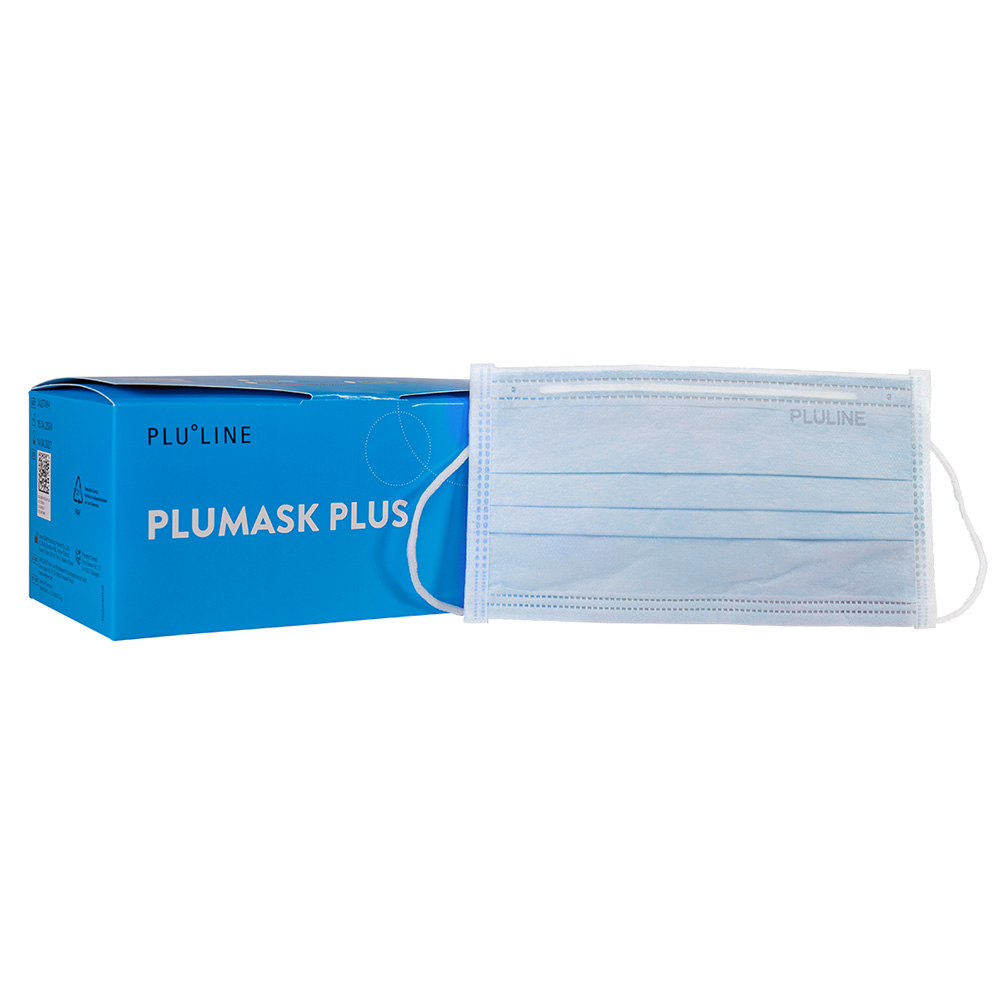 PLUMASK PLUS Mondmasker blauw, 50 St.