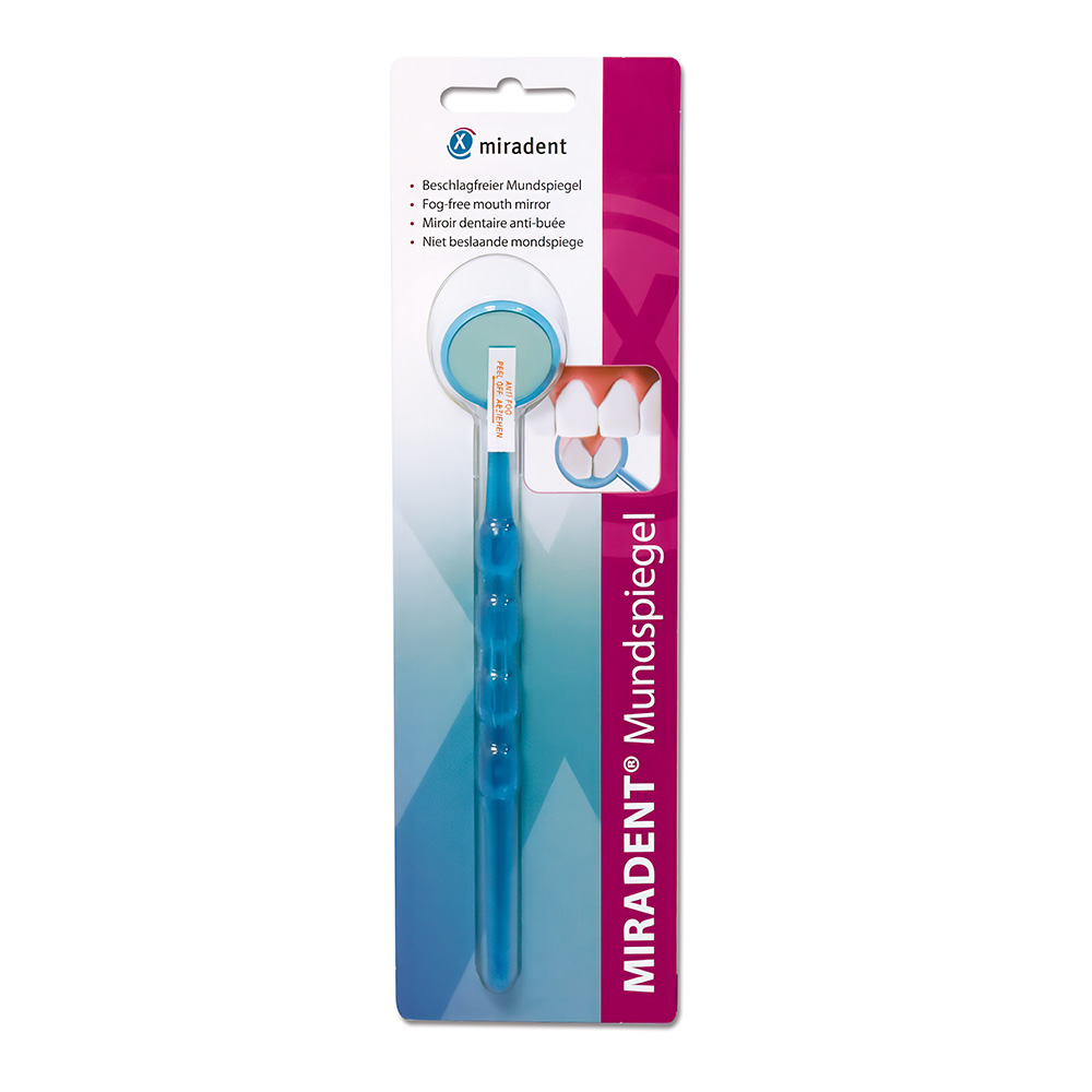 Mondspiegel Miradent blauw-transparant, stuk
