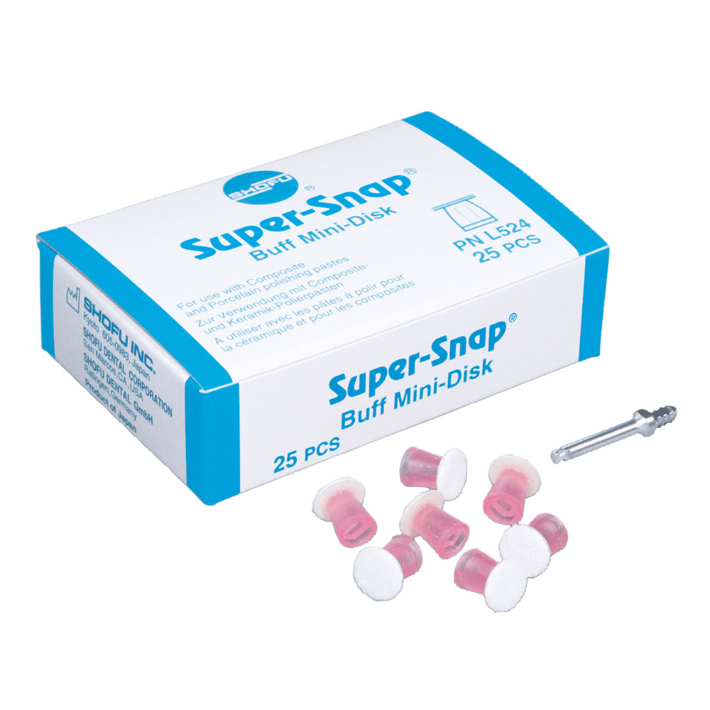Super-Snap Buff Minidisk met 1 Mandrell, Verpakking